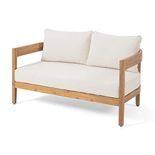 Christopher Knight Home Alina Outdoor Acacia Wood Loveseat Set with Coffee Table Teak Finish, Beige