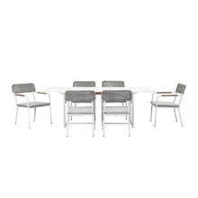 Pemberly Row 7-Piece Modern Aluminum Dining Set Gray