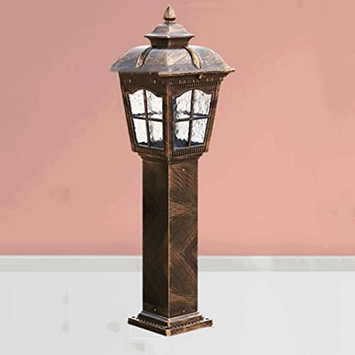 ZEELYDE Post Lights Outdoor,European-Style Minimalist Outdoor Waterproof Electric Garden Lamp Home District Decorative Landscape Lamp Die-Casting Aluminum Glass Lampshade Floor Lamp Night Lighting