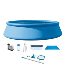18ft x 48in Round Above Ground Pool Set with Cleaning Maintenance Kit