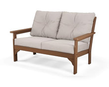 Polywood Vineyard Deep Seating Loveseat Teak/Dune Burlap