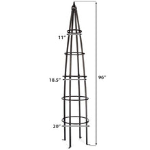H Potter Tall Iron Obelisk Trellis 8 Ft – Outdoor Garden Obelisk for Climbing Plants, Black Powder Coated Metal, Architectural Yard Structure