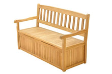 TeakFurnitureOutlet Devon 5 Feet Storage Bench A-Grade Teak Luxurious Outdoor Garden Patio