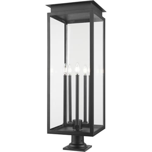 Z-Lite 5018PHXLR-533PM-BK Nova - 5 Light Outdoor Pier Mount-37 Inch Tall and 12.5 Inch Wide