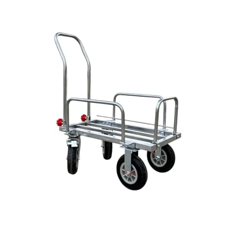 Heavy Duty Utility Trailer for Yard, Cart with 4 Wheels, Portable Design