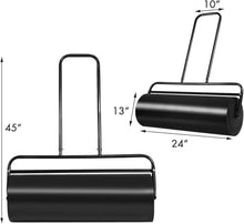Lawn Roller,13 x 24 Inch Heavy-Duty Push/Tow Behind Water/Sand Filled Grass Roller for Lawn, Roller with Ergonomics U-Style Handle,13 Gallons (Black)