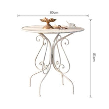 Dexinhdh Round Wrought Iron Coffee Tables, Creativity Outdoor Side Table with Iron Table Legs & Large Storage Tabletop, Anti-Rust Bistro Tables for Patio Yard Garden Living Room(B)