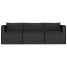 Xolmizyn 10 Piece Outdoor Patio Lounge Set, Modular PE Rattan Sofa Furniture with Tempered Glass Coffee Tables and Thick Cushions for Garden Backyard Porch, Black