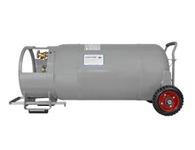 Flame King 40LB Empty Propane Tank with Wheels, Horizontal & Vertical LP Cylinder with Built-in Gauge for Fire Tables, Fire Pits, Patio Heaters, Barbeques, Lunch Trucks, Weed Torches & Truck Campers