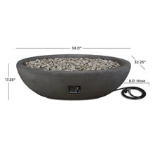Home Square 2-Piece Set with Large Oval LP Metal Fire Bowl & Fire Glass
