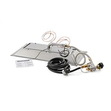 The Outdoor GreatRoom Company Linear Crystal Fire Plus Electronic Ignition Fire Pit Burner Kit (CFP1224DSILP), 12x24-Inches, Propane