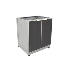 Blue Sky Outdoor Living, OKC3024GD2DG, 2-Door Outdoor Kitchen Cabinet – Heavy-Duty Tempered Glass Cabinet Doors – Weather-Resistant Modular Base for Patios and BBQ Islands – Slate Gray