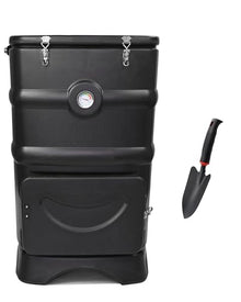 EJWOX Insulated Compost Bin with Ventilation System - Quickly Composting All Year Round, A Reservoir at The Bottom Design to Collect The Leachate (30 Gal, Black)
