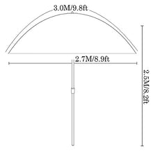 JOMRTS Parasol Garden 2.7M/8.9Ft Large Parasol Umbrella with Push Button Tilt and Crank,for Backyard Beach Pool Market,Uv Protection Round Outdoor Table Umbrella