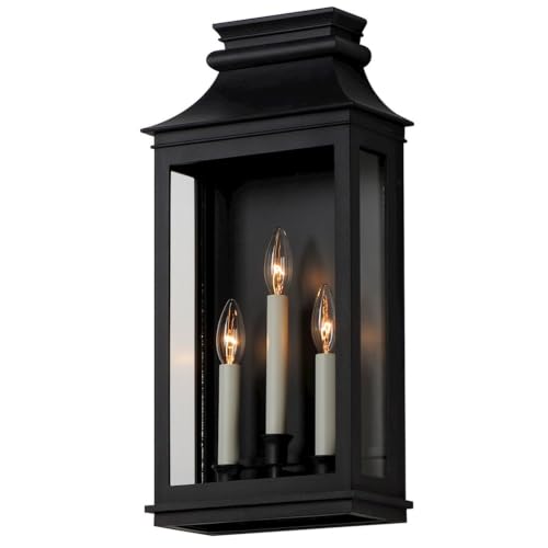 Maxim Lighting Savannah Vx 3-Light Outdoor Wall Light | Black Oxide Finish | Clear Glass Shade | Traditional Outdoor Light Fixture | Ideal for Porches, Patios & Garages | Wet Rated | 40916CLBO