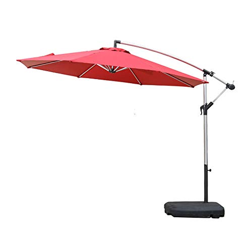 FAFACAI European Style Roman Umbrella Garden Parasol with Hand Crank Aluminum Awning Suitable for Beach Swimming Pool Courtyard Terrace Folding Outdoor Parasol (Brown)