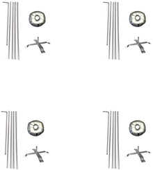 Cobb Promo Rectangle Feather Flag Telescoping Hardware 15ft 5 Piece Pole Kits with Cross-Base and Weight-Donut Hardware Only. (Pack 4)
