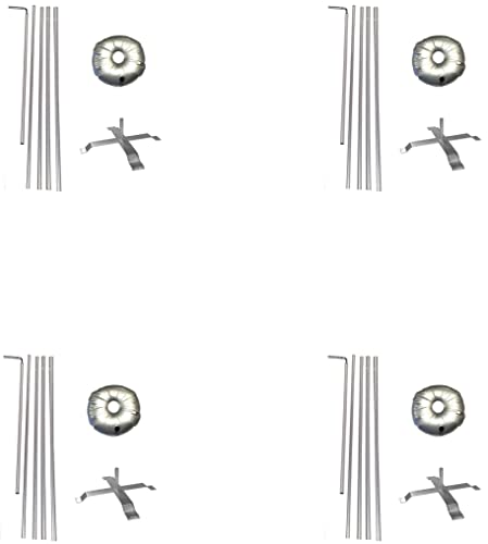 Global Advertising Solutions Rectangle Feather Flag Telescoping Hardware 15ft 5 Piece Pole Kits with Cross-Base and Weight-Donut Hardware Only. (Pack 4)