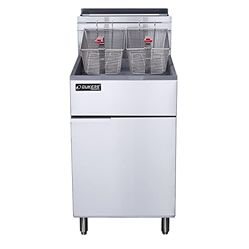 Dukers DCF5-NG Natural Gas Commercial Floor Deep Fryer with 5 Tubes Burners 70lb 150,000 BTU