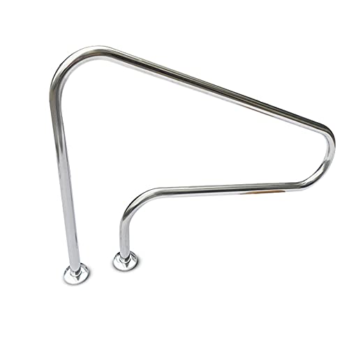 BSNANCA Swimming Pool Safety Hand Rail Swimming Pool handrails, Stainless Steel Pool Hand Rail Brackets, Safety Handle Hand Rails at The Steps of Indoor and O (Silver 125cm)