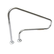 BSNANCA Swimming Pool Safety Hand Rail Swimming Pool handrails, Stainless Steel Pool Hand Rail Brackets, Safety Handle Hand Rails at The Steps of Indoor and O (Silver 125cm)
