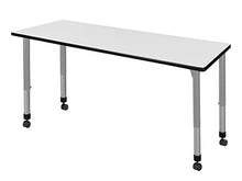 Romig Height Adjustable Mobile Classroom Activity Table 72x30in White/Grey