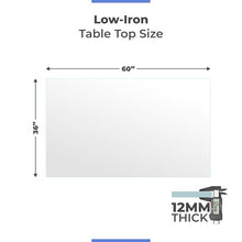 Ultra Clear Glass Table Top 36x60 Inch Rectangle - Low Iron Tempered Glass 1/2 Inch Beveled Edge - Replacement for Dining Patio End Tables - Durable Table Protector