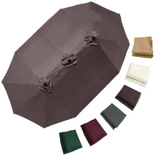 XBTGS Replacement Canopy for 460cm Patio Umbrella Double Canopy Fabric Rectangular Cover Outdoor Shade Solution,Coffee-460x270cm-15x9ft,Coffee-460x270cm-15x9ft