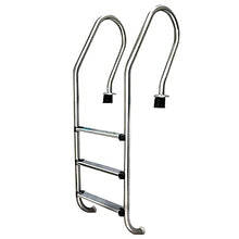 Swimming Pool Handrail 304 Stainless Steel Non-Slip Pool Ladder with 3 Steps for 1-1.4m Pool Need to be Embedded/Silver / 158x65x50.2cm (Silver 158x65x50.2cm)