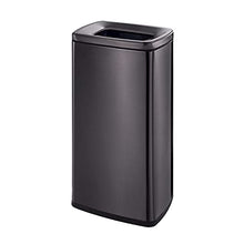 Trash Can Waste Recycling Compost Bins Stainless Steel Trash Can Outdoor Dustbins for Hotel Lobby Elevator Shopping Mall Garbage Bin (Color : Silver Size : 12.61 * 10.24 * 27.58inchs) (Black 12.61