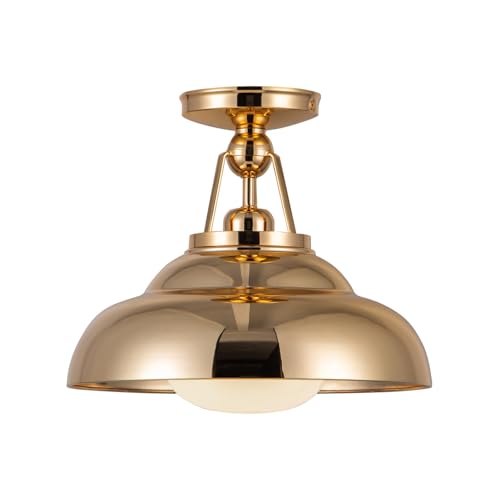 Alora Palmetto 12in 1-Light Semi-Flush Mount Polished Brass
