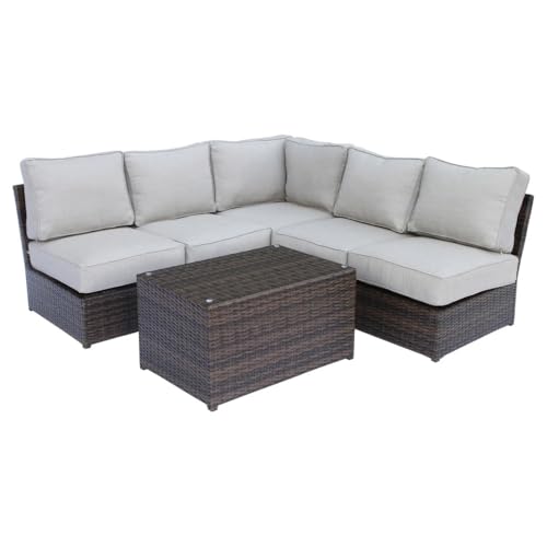 callmego Wicker Outdoor Seating Group with Cushions for Patio and Deck Use