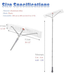 House Roof Snow Shovel Telescopic, Heavy Duty Snow Rake Removal Tool for Rv Gazebo, Lightweight Rooftop Snow Scraper with 30.5" Wide Blade