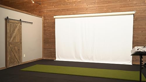 Golf Simulator Guys Electric Retractable Impact Screen 14 feet White