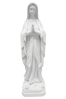 Vittoria Collection 32 Inch Our Lady of Lourdes Mother Virgin Mary Statue Sculpture Figurine Made in Italy Indoor Outdoor Garden Grotto