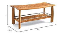 WholesaleTeak New Grade A Teak Wood Luxurious Outdoor Garden 42" Estate-Size Teak Shower Backless Bench #WHAXSBES