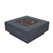Manhattan Concrete Fire Pit 36" x 36" Outdoor Patio Firepit Includes Lava Rocks Modern Fire Pits & Outdoor Fireplaces for Garden, Deck, Indoor & Outdoor Heating