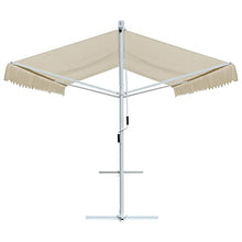 SDVantage Free Standing Awning 600X300 Cm Cream, Double-Sided Outdoor Patio Umbrella with Powder-Coated Steel Frame, Uv Water-Resistant Garden Shade for Deck,Cream-6 X 3 M