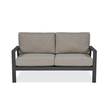 Afuera Living Aluminum All-Weather Outdoor 2-Seat Sofa, Patio Bench with Rust-Resistent Frame and Three Layer Foam Seat Cushion in Slate Gray/Tan, for Garden, Porch, 31" H x 54.5" W x 29.5" D