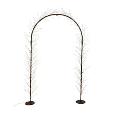 Lumineo 1440 Micro LED Lighted Door Arch – 90"x51", Warm White Twig-Style Branches, Indoor/Outdoor Holiday Entryway Decoration