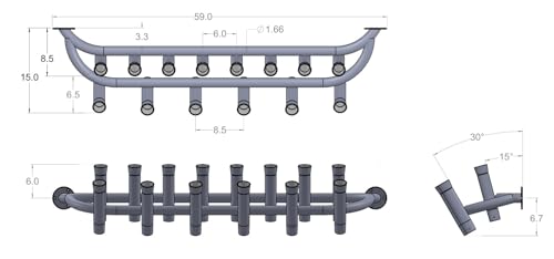 Salty Adventures Fishing Rod Holder for Truck - 10" Flared Tulip - Clear Anodized Aluminum