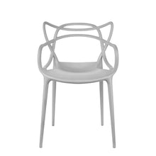 2xhome Modern Dining Chair | Stackable Indoor or Outdoor Entangled Side Chair | Weather Resistant Plastic for Kitchen, Patio, Restaurant, Yard, Porch, Balcony (Set of 6, Gray)