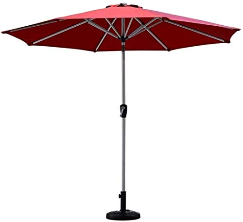 Outdoor Garden Parasols Parasols 9'/2.7M Patio Table Umbrella Outdoor Garden with 8 Sturdy Ribs for Garden Deck Backyard and Pool (Color : Light Khaki) (Wine Red)
