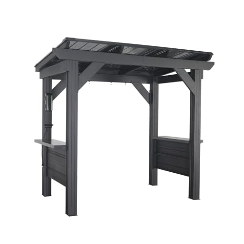 Backyard Discovery Rockport BBQ Grill Gazebo Pavilion Black