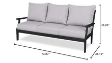 Polywood® Braxton Deep Seating Sofa in Black/Granite