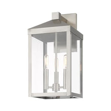 Livex Lighting 20584-91 3-Light Outdoor Wall Lantern, Brushed Nickel