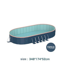 Foldable PVC Swimming Pool, Portable Above Ground Family Pool, 143", Blue