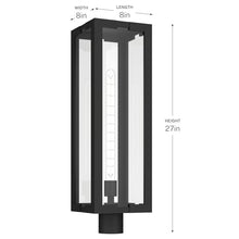 Kichler 27 Inch Calen 1 Light Outdoor Clean Geometric Post Light, with Clear Glass in Textured Black, Waterproof Aluminum, (27" H x 8" W), 59211BKT