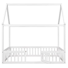 Goohome Full Size Montessori House Bed E-White B