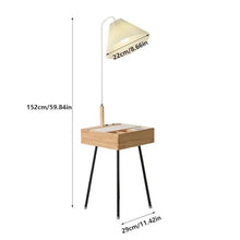 LUYOUBOZHU Floor Lamp Space-Saving Floor Lamp with Side Table & Drawer for Bedroom/Living Room(White)